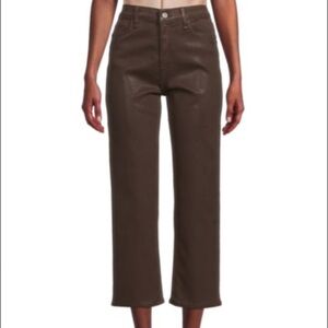 HUDSON Noa Mid Rise Coated Cropped Straight Jeans